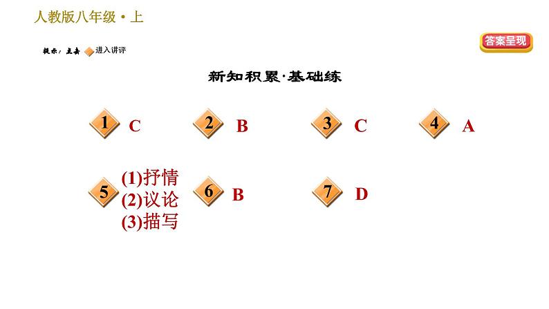 部编版八年级上册语文习题课件 第4单元 15 白杨礼赞02