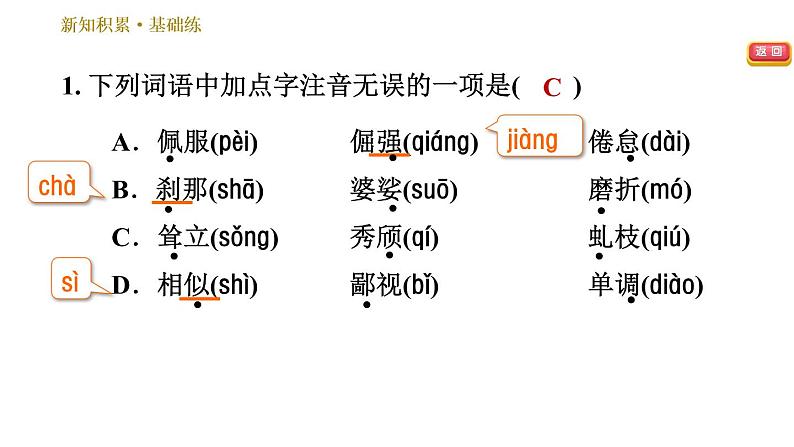 部编版八年级上册语文习题课件 第4单元 15 白杨礼赞05