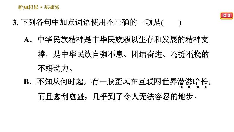 部编版八年级上册语文习题课件 第4单元 15 白杨礼赞07