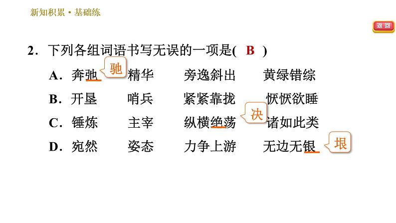 部编版八年级上册语文习题课件 第4单元 15 白杨礼赞.第6页
