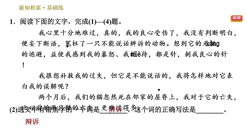 部编版七年级上册语文习题课件 第5单元 16 猫06