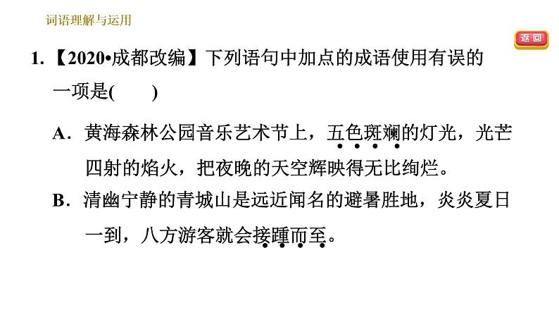 部编版八年级上册语文习题课件 期末专题训练 2.专题二 词语理解与运用03