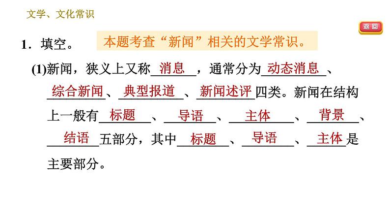 部编版八年级上册语文 期末专题训练 习题课件03