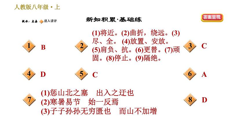 部编版八年级上册语文习题课件 第6单元 23 愚公移山第2页