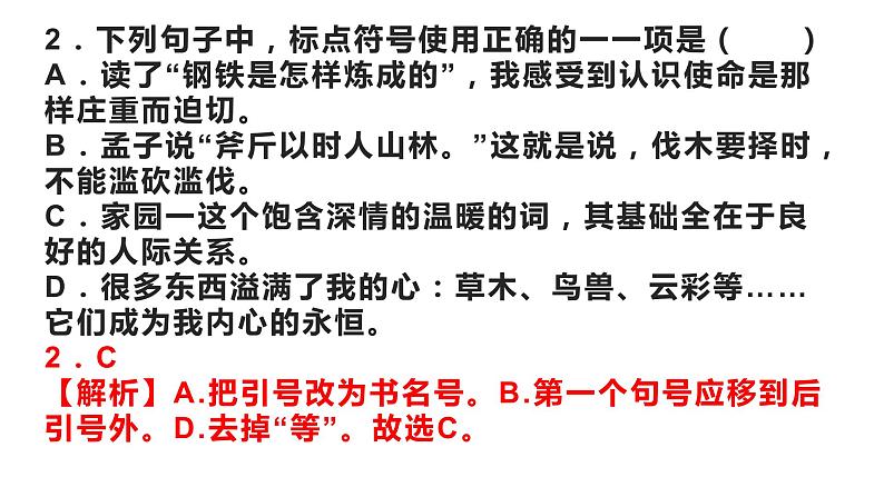 01 标点符号专题（上）-2021年春学期七年级语文期中专项复习第5页