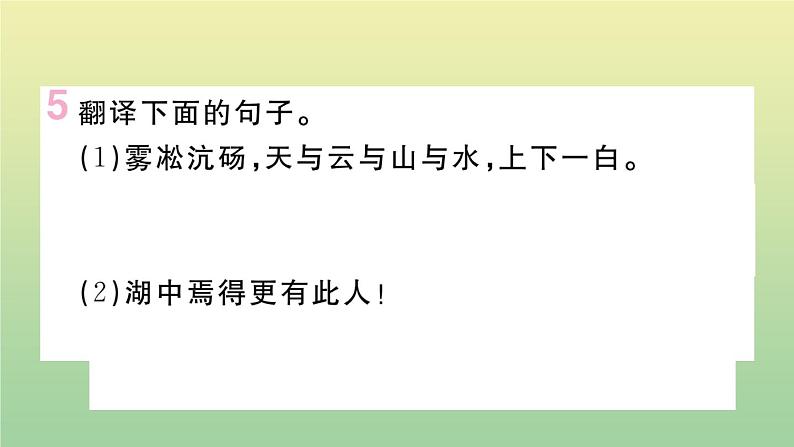 人教部编版 九年级语文上册第三单元12湖心亭看雪作业课件第6页