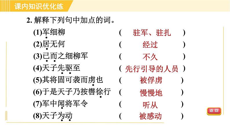 部编版八年级上册语文习题课件 第6单元 24. 周亚夫军细柳第6页