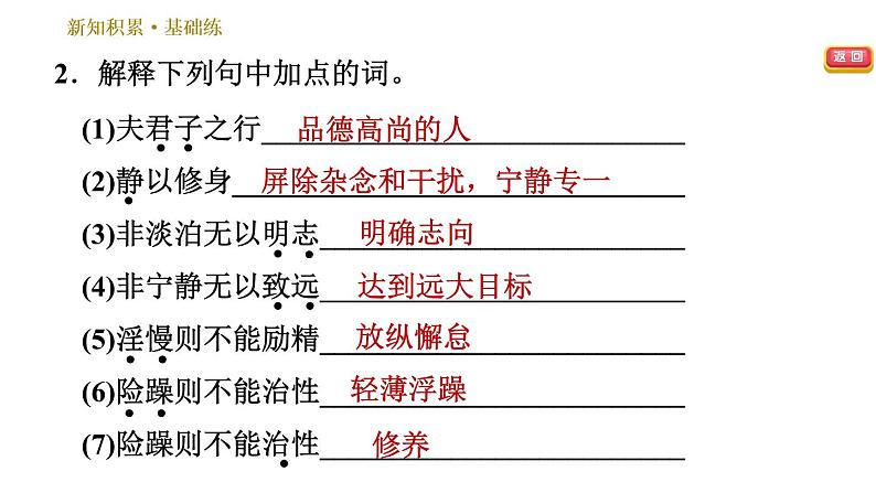 部编版七年级上册语文习题课件 第4单元 15 诫子书第7页