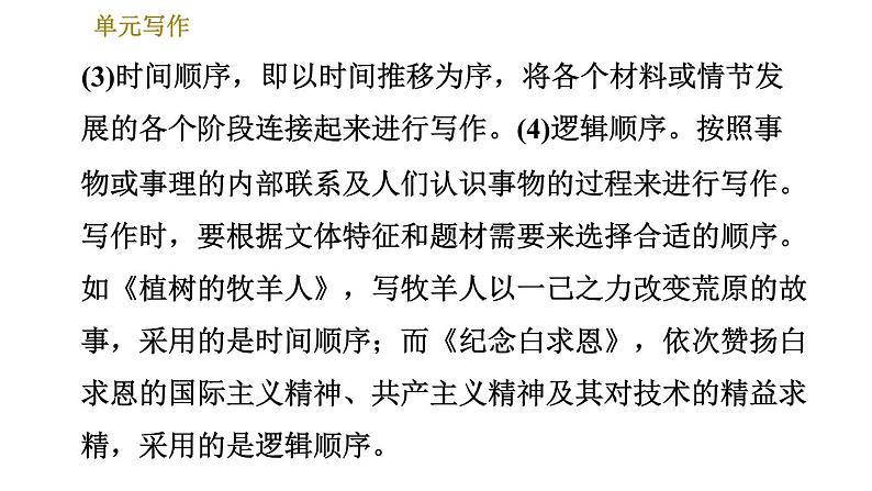 部编版七年级上册语文习题课件 第4单元 单元写作：思路要清晰第7页