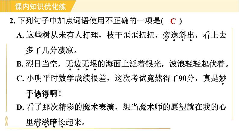 部编版八年级上册语文习题课件 第4单元 15. 白杨礼赞第6页