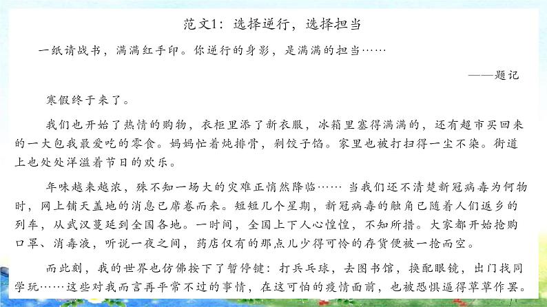 抗击疫情作文（记叙文）指导 37张幻灯片课件PPT第5页