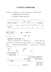 河北省承德市丰宁县2020-2021学年七年级上学期期末考试语文试题（word版 含答案）