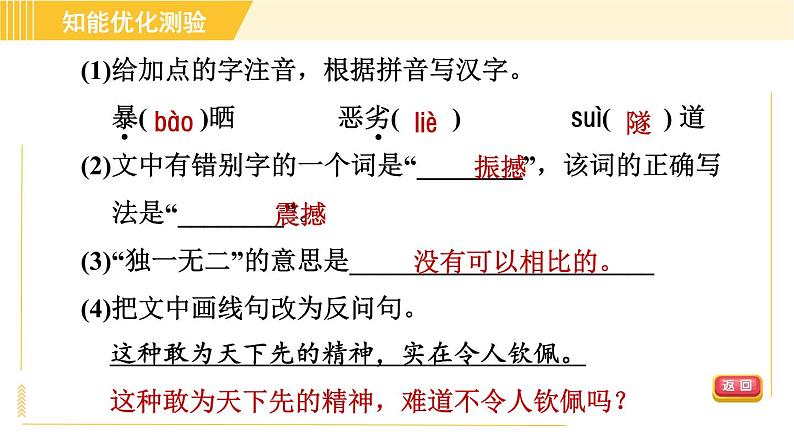部编版八年级上册语文习题课件 第5单元 20. 蝉第5页