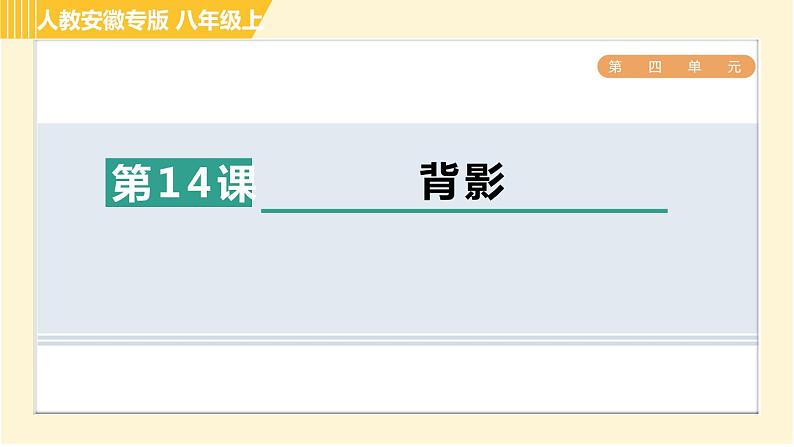 部编版八年级上册语文习题课件 第4单元 14. 背影第1页