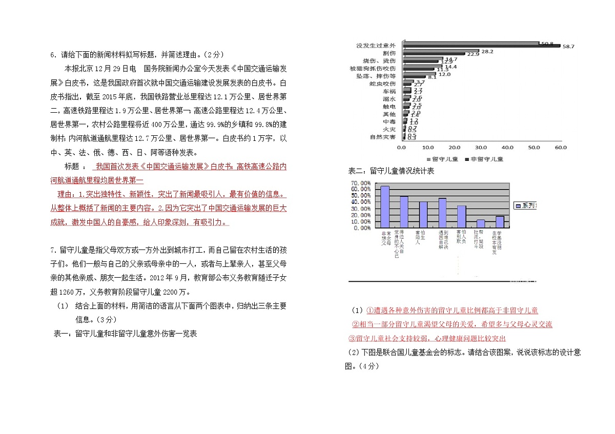 2019--2020学年毕业年级第一次中考模拟考试语文试题第2页