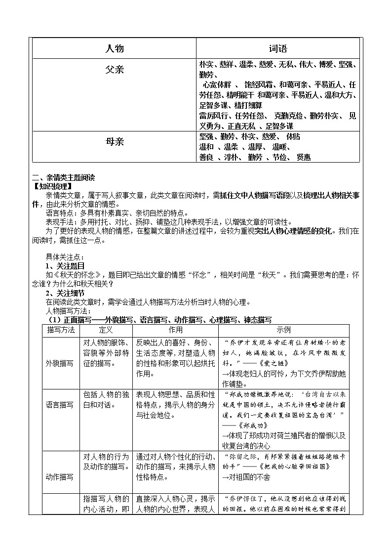 七年级上册语文《秋天的怀念》同步练习02
