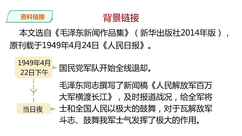 2021-2022学年部编版八年级语文上册人民解放军百万大军横渡长江课件第3页