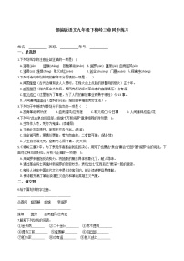 初中语文人教部编版九年级下册2* 梅岭三章同步测试题