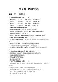 初中语文人教部编版七年级上册5 秋天的怀念同步测试题