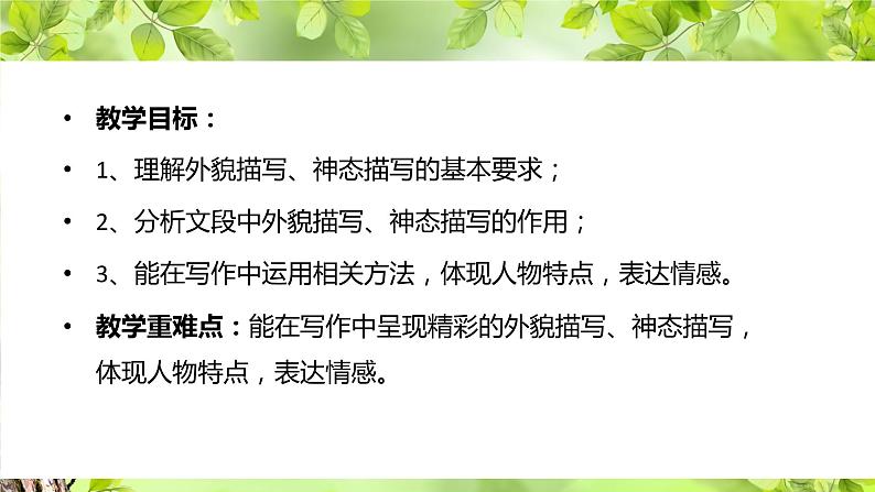 专题07 外貌描写、神态描写 课件+教案02