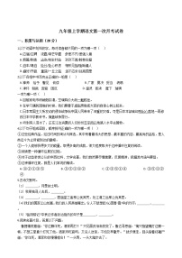 2020-2021年河南省洛阳市九年级上学期语文第一次月考试卷 (2)含答案