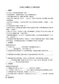 2020-2021年广东省高州市九年级上学期语文12月联考试卷含答案