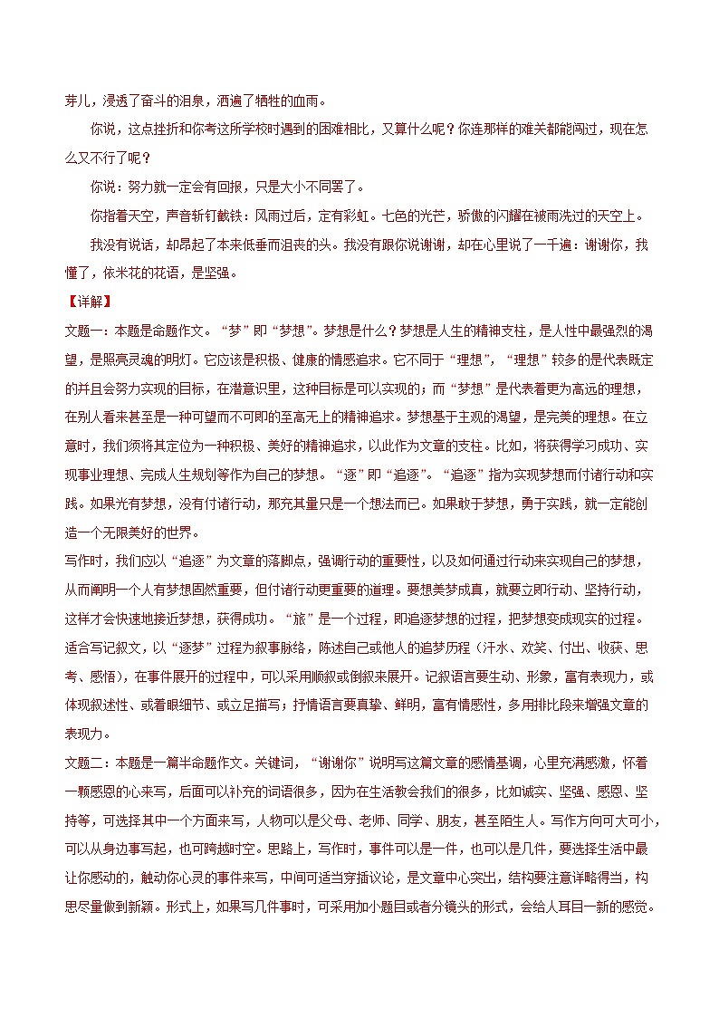 专题13 作文-中考语文真题分项汇编 （湖南专用）03