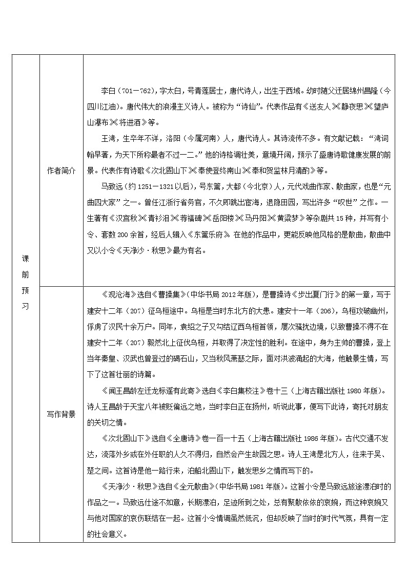 七年级语文上册第一单元4古代诗歌四首导学案部编版02