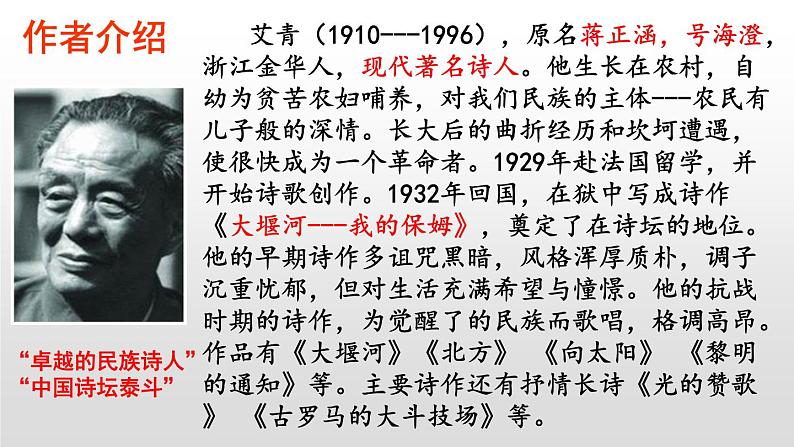 部编版九年级语文上册3《我爱这土地》课件第5页