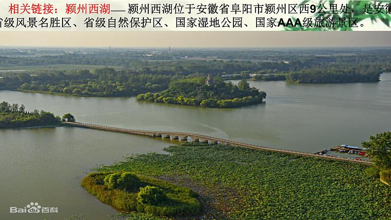 部编版八年级上册语文--采桑子（轻舟短棹西湖好） 课件06