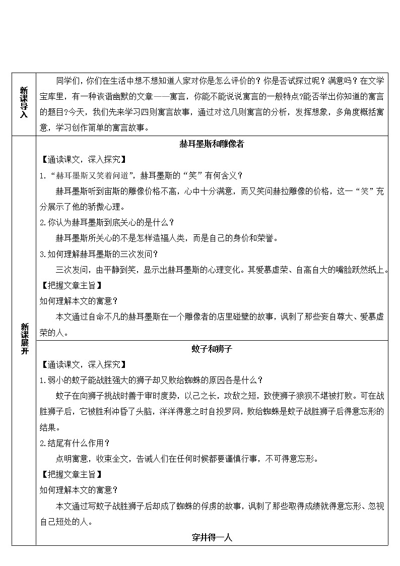 2021年初中语文 人教部编版 七年级上册 第六单元 22 寓言四则（导学案）03