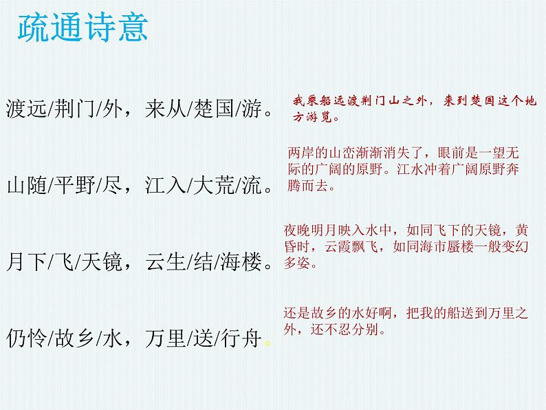 第13课《唐诗五首——渡荆门送别》课件（共23张PPT）2021—2022学年部编版语文八年级上册第6页