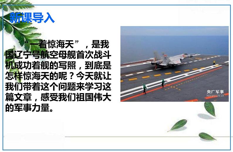 2021-2022人教版语文八年级上册第一单元 《一着惊海天》课件第2页