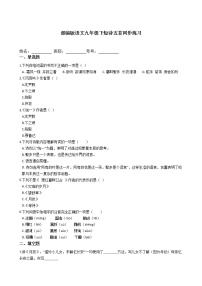 人教部编版九年级下册3* 短诗五首综合与测试同步训练题