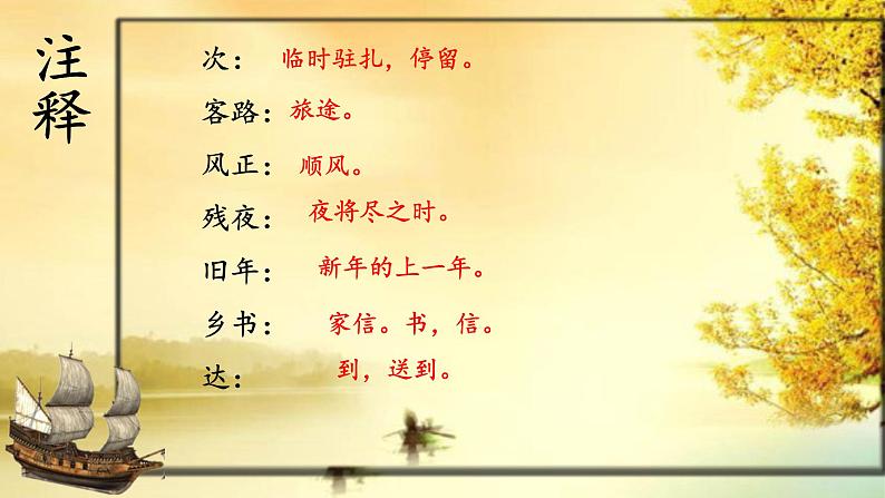 部编版七年级上册语文4《次北固山下》课件PPT07