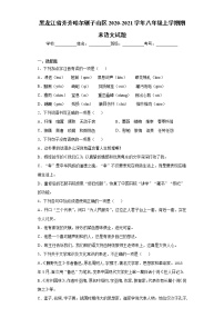 黑龙江省齐齐哈尔碾子山区2020-2021学年八年级上学期期末语文试题 (word版含答案)