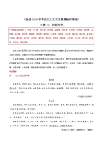 2021届中考语文专项复习专题11 比较探究（解析版）