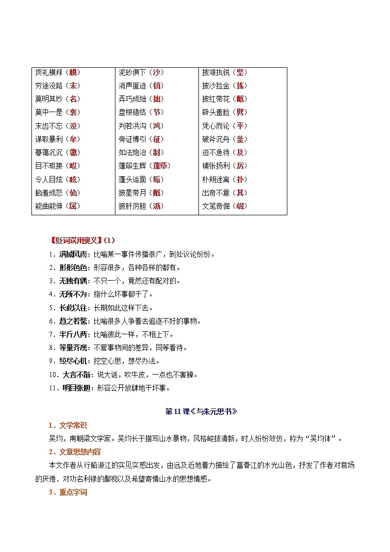 攻略20  频考字形+成语分类+古诗文梳理+战疫名句范例-备战2020年中考语文早读攻略第1页