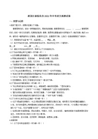 黑龙江省绥化市2021年中考语文真题试卷含答案