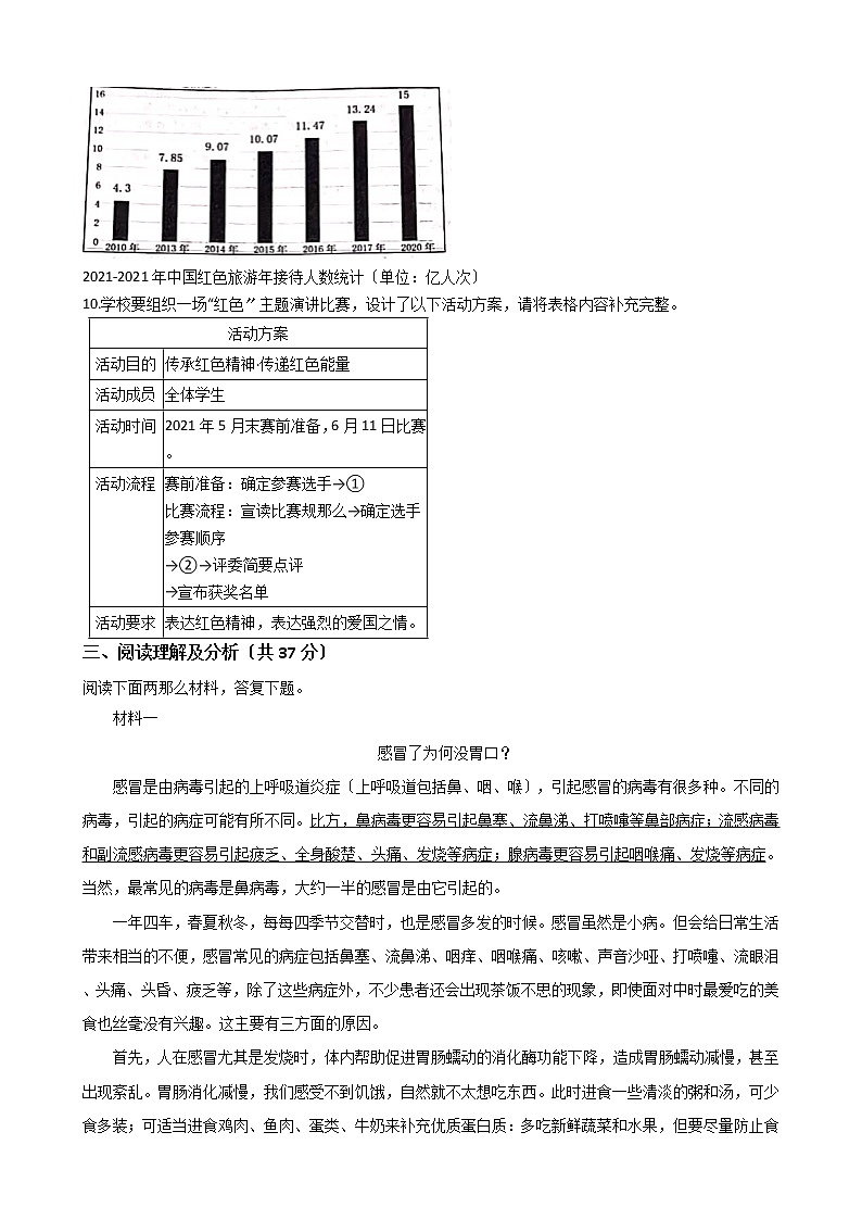 黑龙江省绥化市2021年中考语文真题试卷含答案03