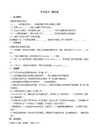 广东省普宁市2021年中考语文一模试卷含答案