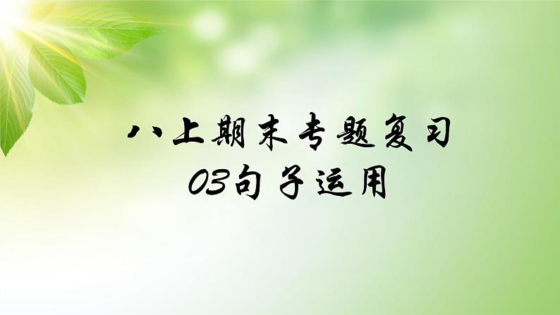 人教部编版语文八年级上册期末专题复习课件之03句子运用第1页