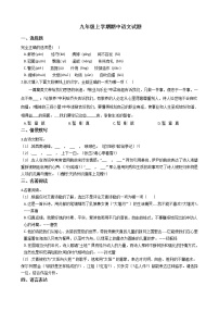 2021年河南省南阳市九年级上学期期中语文试题附答案