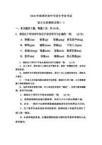 2020年广东省深圳市初中：语文一模试卷（PDF版 无答案）