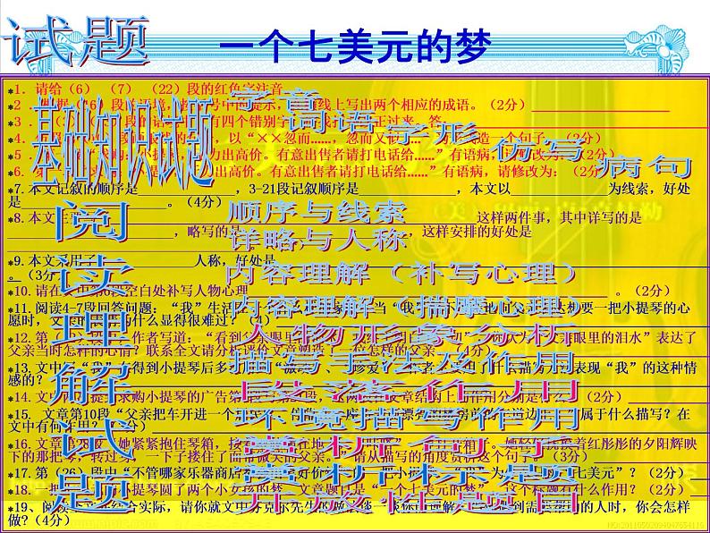 1初中一文多考系列  记叙文阅读 七美元的梦课件PPT第3页