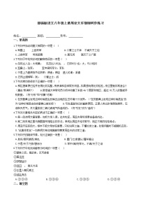 初中语文人教部编版八年级上册25* 周亚夫军细柳课时作业