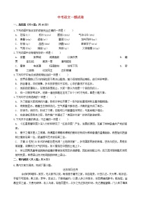 山东省济南市南山区2021年中考语文一模试卷及参考答案