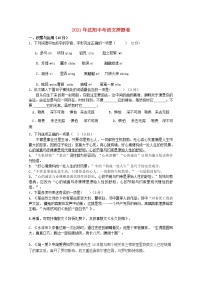 辽宁省沈阳市2021年中考语文冲刺押题卷二及参考答案