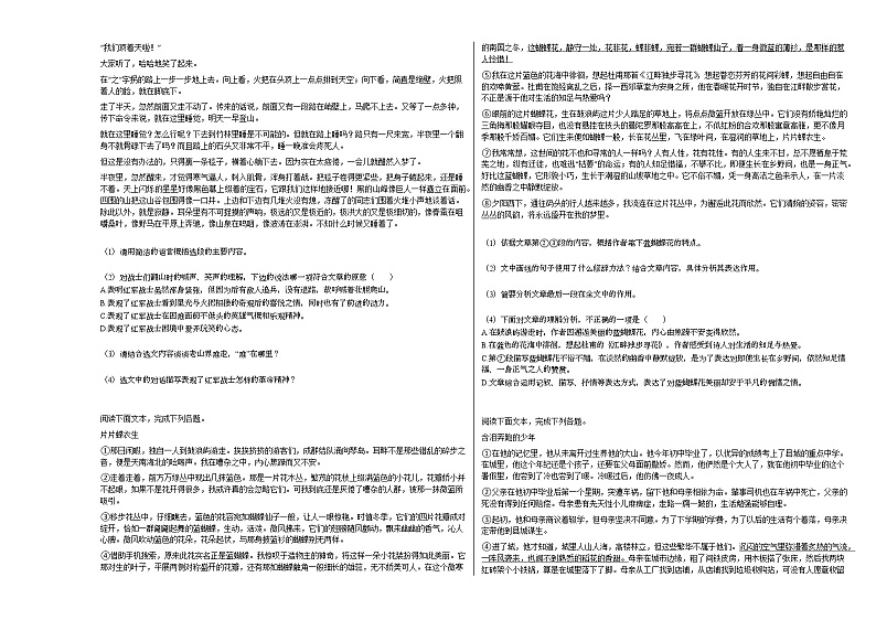 2020-2021年湖南省衡阳市初一（下）第一次月考语文试卷部编版第3页