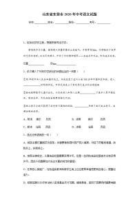 山东省东营市2020年中考语文试题及参考答案